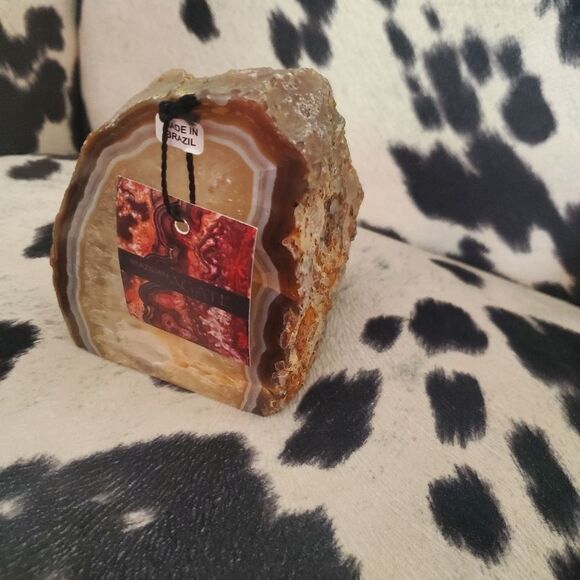 Raw brown agate candle holder - Picture 1 of 2